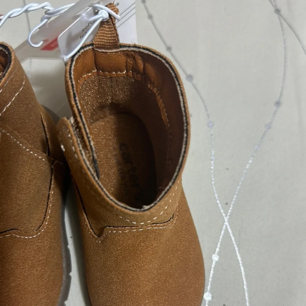Carter's Brown and Gold Star Detail Boots